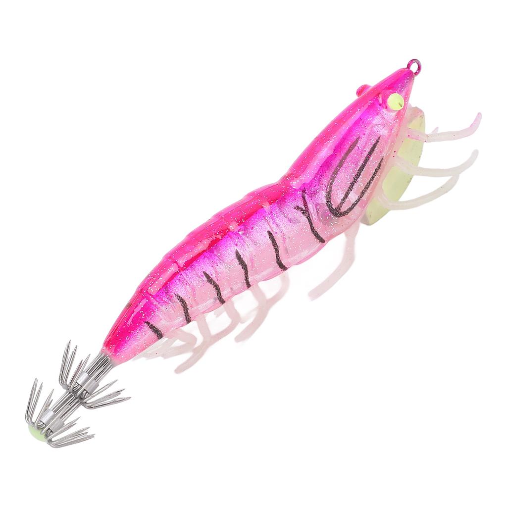 Fake Wood Shrimp Bait Fishing Wobbler Squid Jig Artificial Luminous Cuttlefish Hook LuresPink
