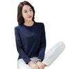 2024 Spring & Autumn Women's Long Sleeve Round Neck T-shirt - Korean Style Casual Solid Color Base Layer