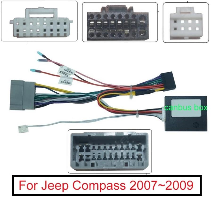 Car Audio 16PIN Android Power Cable Adapter With Canbus Box For Jeep Compass 07~09 For Jeep Grand Cherokee wk 2005-2010