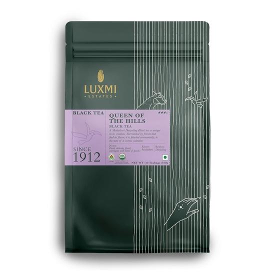 Luxmi Estates Queens Black Tea Blend 50 Tea Bags (100gm) Pack | Certified Organic Black Tea | Kosher, Gluten Free | 50 Cups