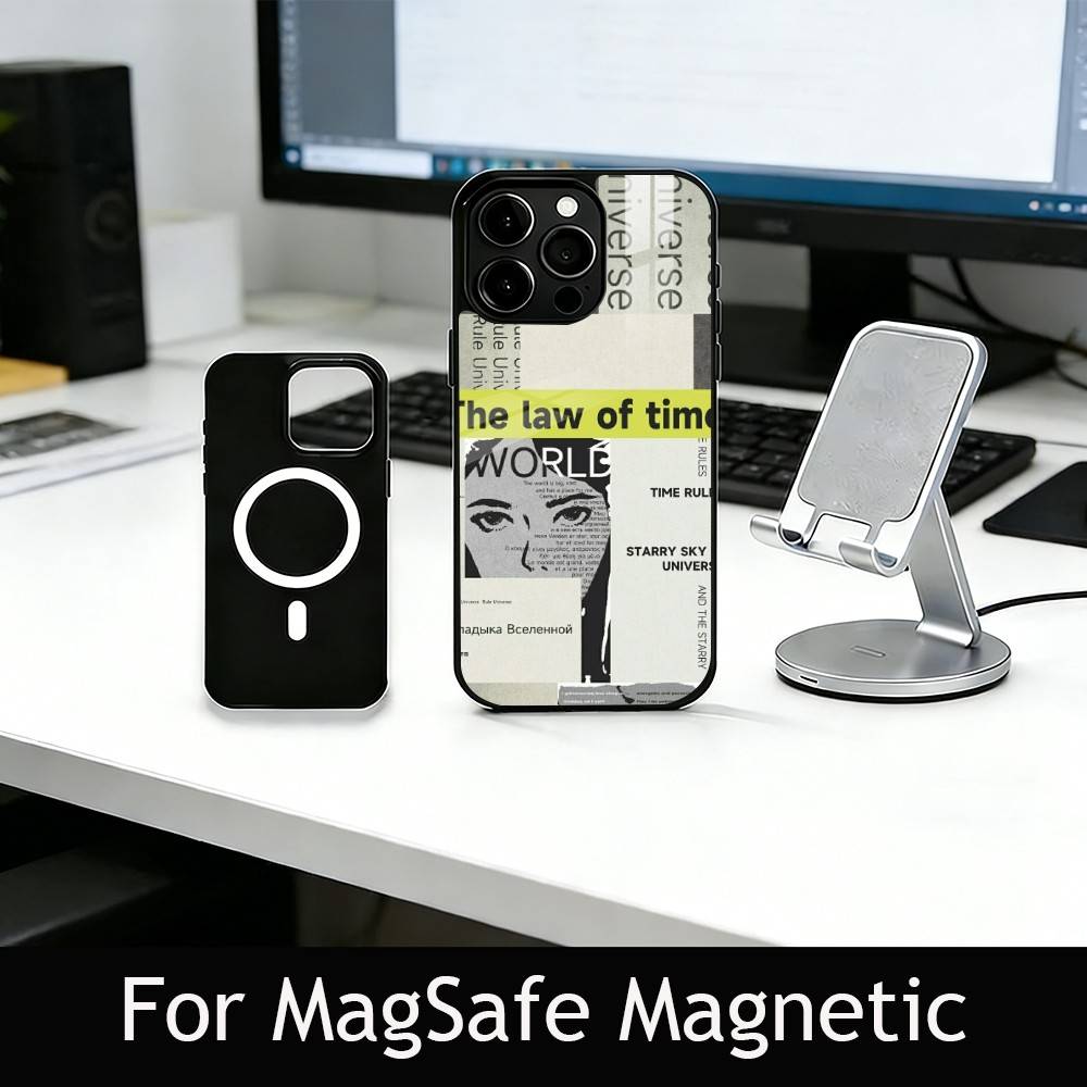 Vintage Newspaper Print Phone Case For iPhone17,16,15,14,13,12,11 Plus,Pro Magnetic For Magsafe Wireless Charging