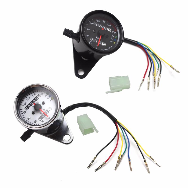 Universal Motorcycle Speedometer Odometer 12V Motorcycle Dual Speed Meter with LED Indicator