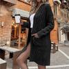 Women's Casual Knitted Long Sleeved Cardigan Loose Pocket Sweater Jacket