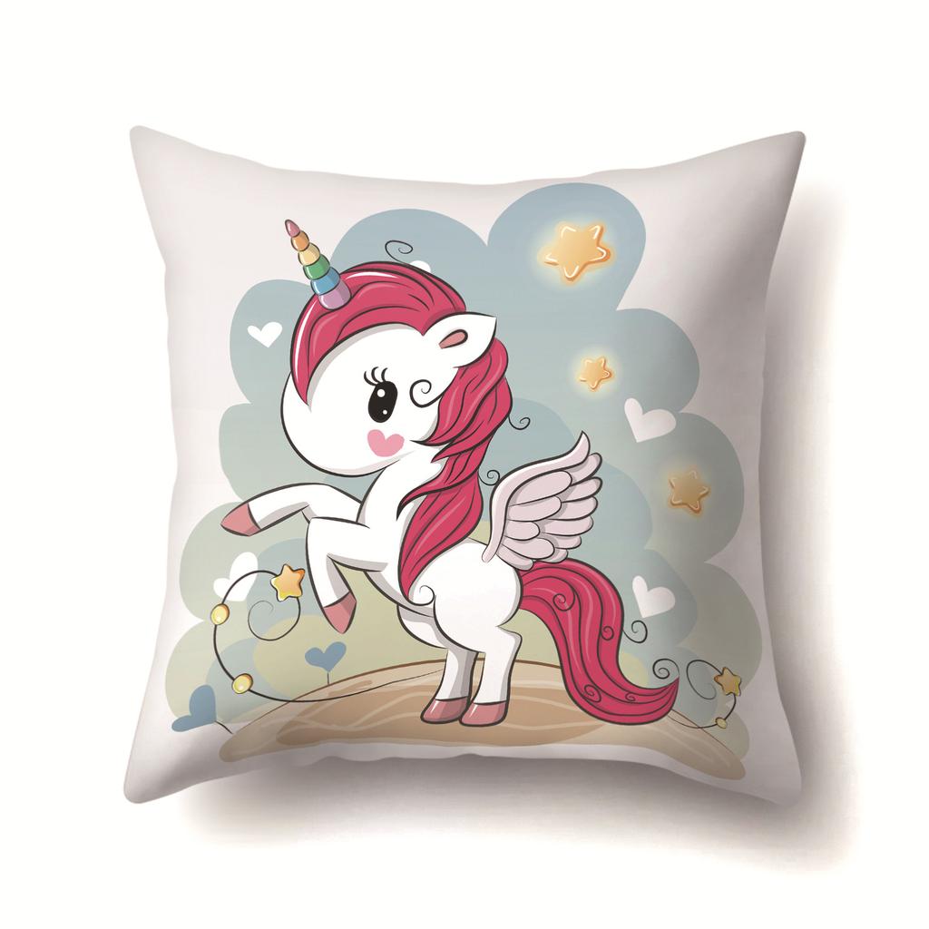 Unicorn Cute Cactus Polyester Pillow Cover Cushion