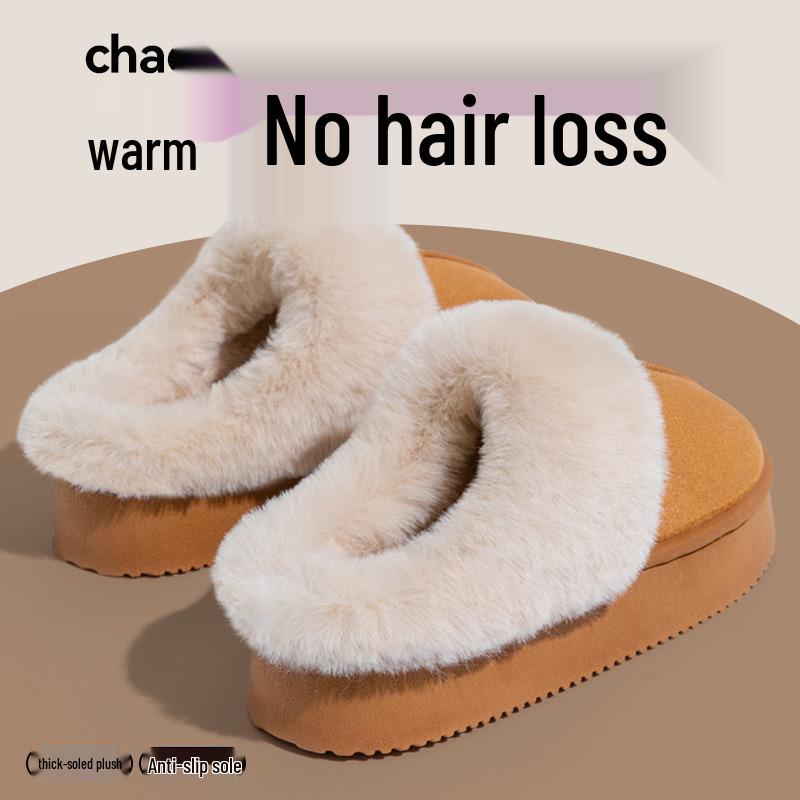 Women's and Men's Non-Slip Indoor/Outdoor Cotton Slippers - Warm, Thick-Soled, Velvet-Lined, Autumn/Winter Collection