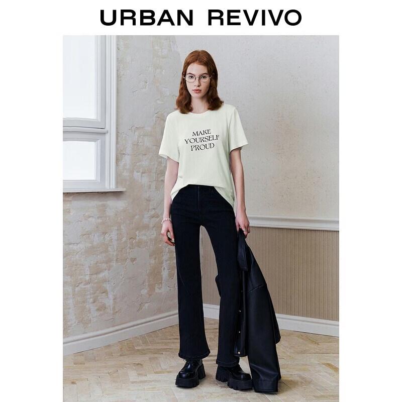 UR2026 Women s Letter Print Round Neck T-shirt S