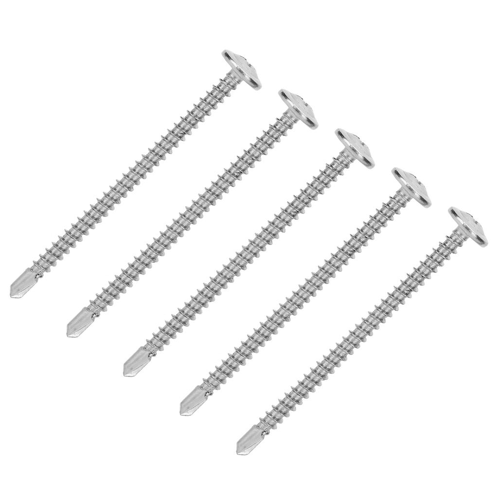 250Pcs Self Tapping Screws 410 Stainless Steel M4.2x50mm Crossed Screw AntiRust Corrosion Resistant
