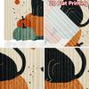 2D flat printing 2pcs Party Curtains Black Cat Pumpkins Cute Halloween Digital Printed Polyester Drapes Festive Wall Decor Use