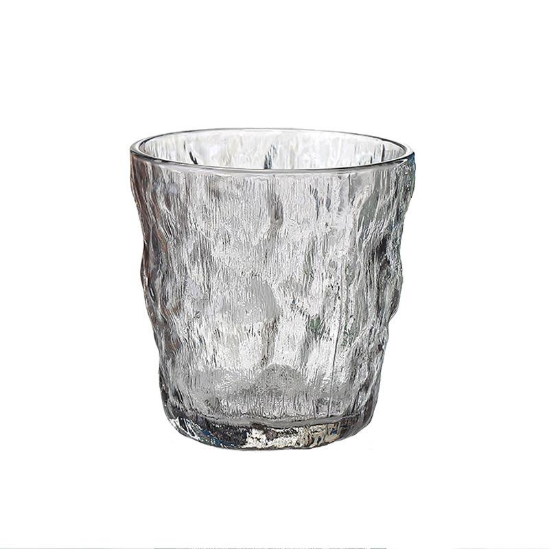 Ins Wind Ice River Pattern Glass Water Cup Nordic New High-value Red Wine Glass Juice Cup Frosted Bark Pattern Water Cup
