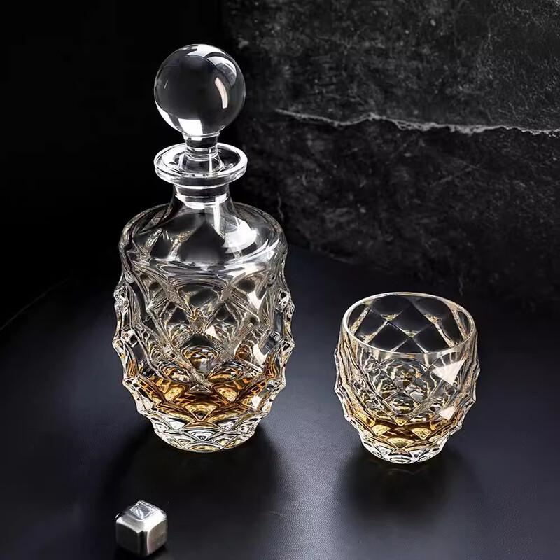 MDNG Crystal Whiskey Decanter and Glass Set