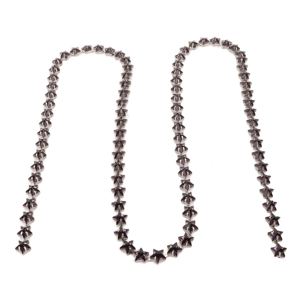 3.28ft Star Rhinestone Trim Chain 0.4in Width   Cuttable Colorfast Sew On Iron Rhinestone Claw Chain for Decoration Sewing