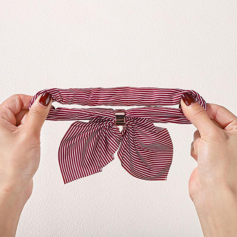 4Pcs Metal Buckle Rope Fabric Headwear Sweet Rubber Band 2026 New Retro and Fashionable Bow Tie Headband and Headband