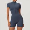 Tuta da Yoga Corta con Zip Bodysuit da Danza Fitness da Donna