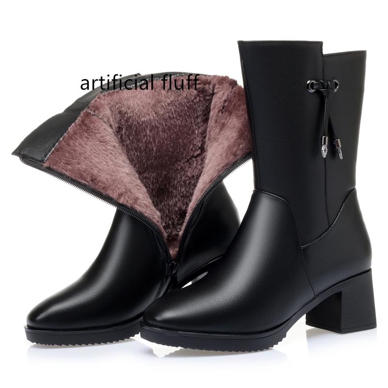 

Женские зимние ботинки, теплые шерстяные модные модельные женские полусапожки, нескользящие женские полусапоги на каблуке большого размера 35