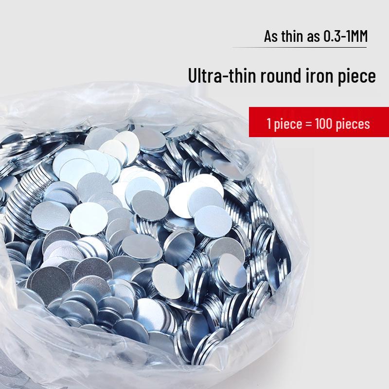 100 Round Galvanized Rust-Proof Magnetic Sheet Patches (0.3-1mm Thick)