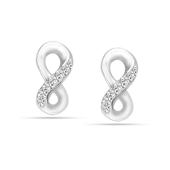 LeCalla S925 Sterling Silber KLEINE CZ Infinity Micro Pave Ohrstecker für Frauen Teenager