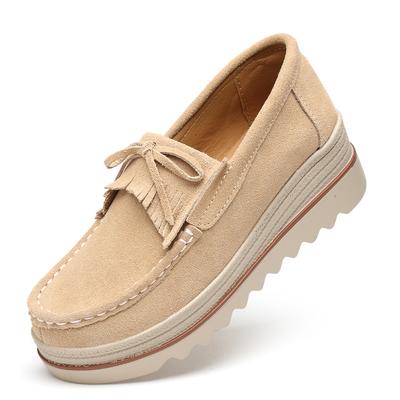 Bahar Platform Kadın Ayakkabıları Babetler Spor Ayakkabılar Süet Deri Kadın Günlük Ayakkabılar Slip On Babetler Topuklu Ayakkabılar Creepers Makosenler
