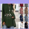 Womens T Casual Shirt Long Sleeve Flower Print Crew Neck Tops Loose Tunic Blouse