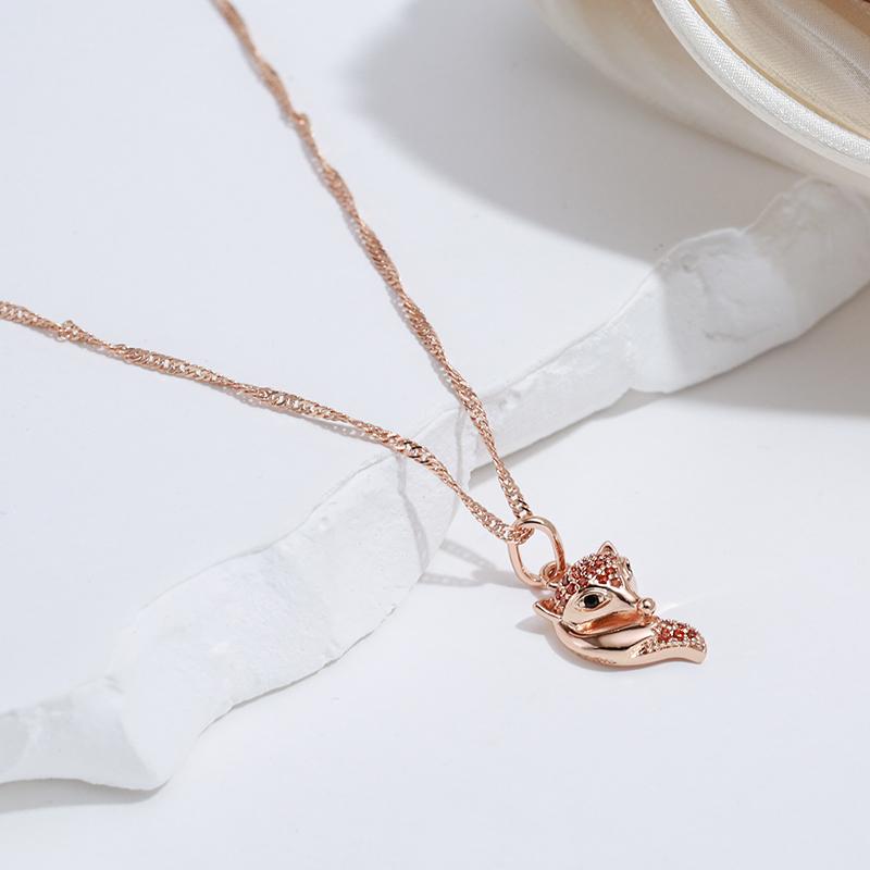 Collana Con Ciondolo Volpe In Acciaio Inossidabile 316 – Design Origami Geometrico, Catena Regolabile 52 Cm, Gioiello Donna Ipoallergenico