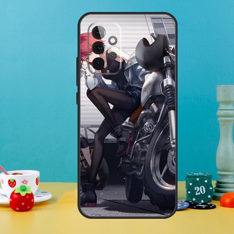 Motorcycle Girl Anime Case For Samsung Galaxy A05 A36 A56 A26 A16 A53 A33 A13 A12 A32 A52 A55 A35 A15 A54 A34 A14