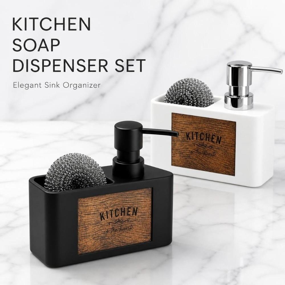 with Sponge Holder Kitchen Soap Dispenser Refillable Liquid Soap Container  Christmas Gift