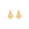 Real gold electroplated A-grade zircon natural pearl stud earrings high-end light luxury champagne color popular fashion commuter ear buckles