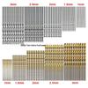 50-Piece Titanium-Plated Twist Drill Bit Set 1-3mm for Electric Drills, Ideal for DIY Woodworking.