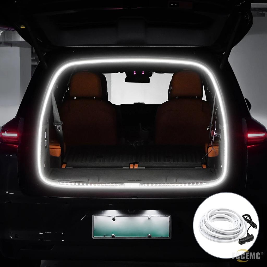 Car 5M Trunk Light Strip LED Atmosphere Lamps with Cigarette Lighter Decorative Lighting Scalable Universal SUV Suit For Model Y
