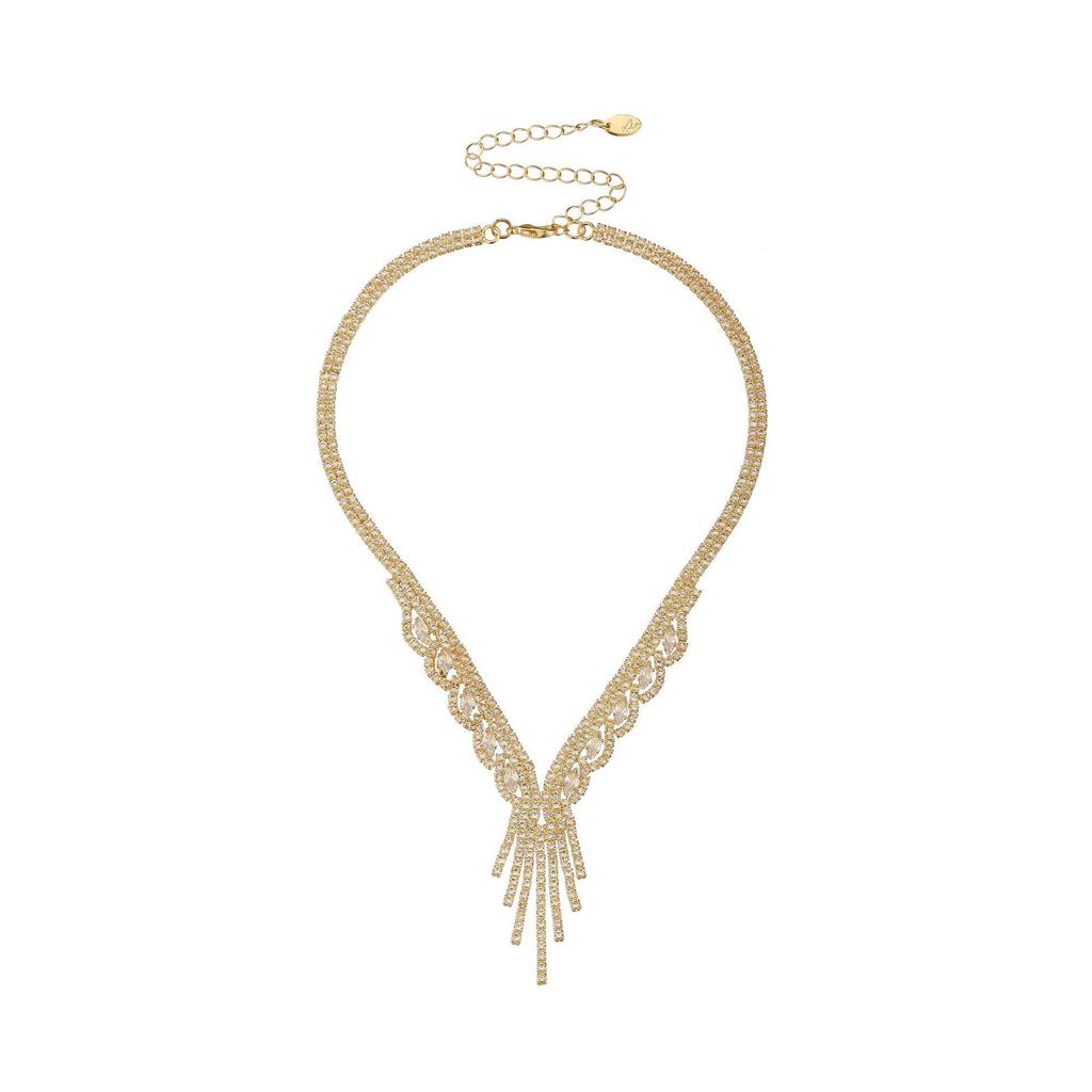 2024 Summer Luxury Rhinestone Jewelry Set: Earrings, Necklace, & Bracelet for Women