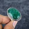Green Jade Gemstone Handmade 925 Sterling Silver Jewelry Ring Size 8 M-2776