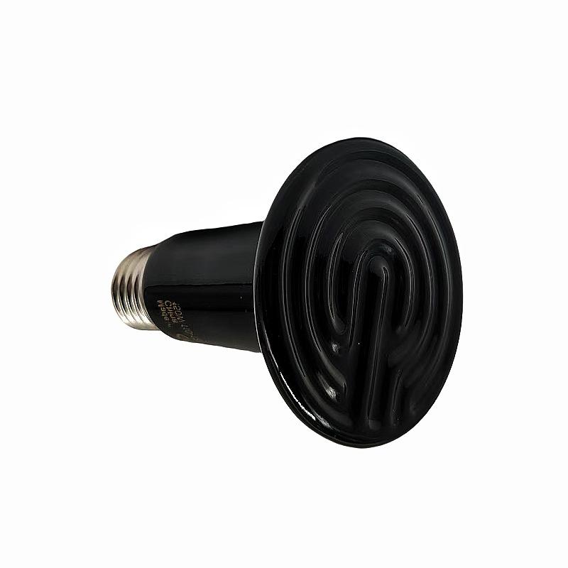 E27 Pet Heating Light 25W 50W Mini Infrared Ceramic Emitter Heat Bulb Black For Reptile Pet Brooder Lamp