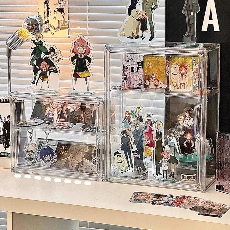 Bar storage box, transparent standing sign, anime millet storage rack, doll figurine, blind box display rack