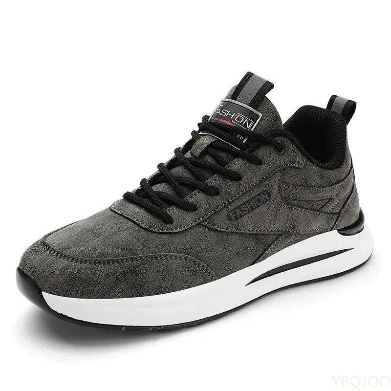 Mens wear-resistant Shoes Casual comfort Sneakers Fashion versatile work shoe Trendy waterproof Male leather shoes Zapatos Homme