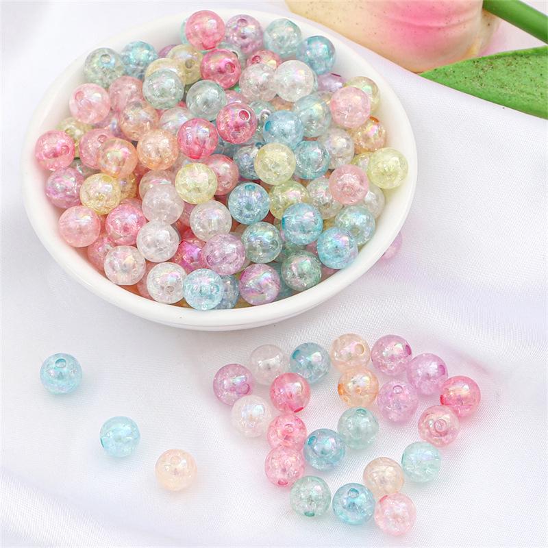 Acrylic AB Crushed Flower Bubble Round Beads for DIY Bracelet Jewelry Making