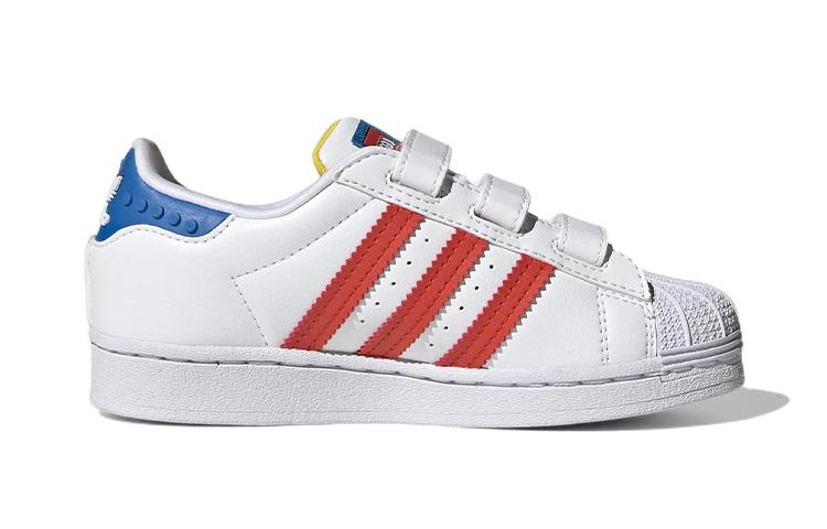LEGO x Adidas Originals SUPERSTAR Syntetická kůže Odolné proti oděru Nízké Dětské Skateboardové boty GV8883