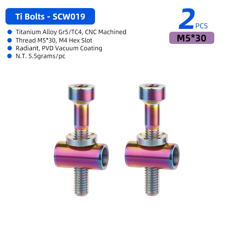 Deemount Seatpost Titanium Bolts 30/40mm CNC-machined TC4 Screw Bicycle Saddle Fastening M4 Hex Slot MTB Road Seat Post Fixing