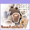 46 Pièces Autocollants pour Journal Scrapbooking Motif Café Avec Magnifiques Illustrations Pour Décoration Créative