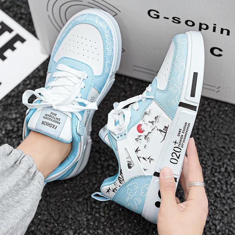 2024 Nové ležérní a módní pánské a dámské sportovní boty s graffiti, nadměrná velikost 35-44, všestranné outdoorové tenisky pro páry