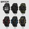 SANDA Waterproof Multifunctional Luminous Sports Watch with Alarm and Electronic Display for Students