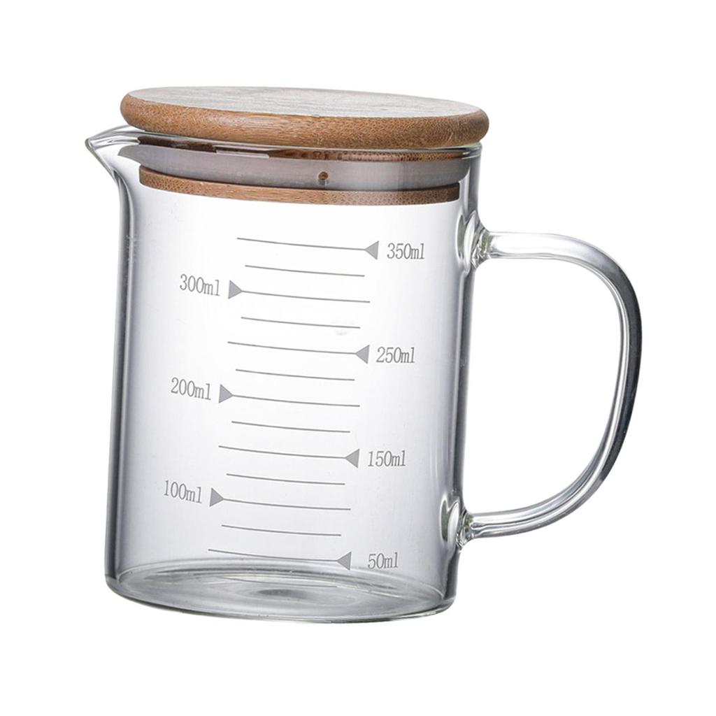 Measuring Cup Household Heat Resisttant Fridge Juice Jug Glass Cup with Lid Milk Glass Cup for Tea Coffee Beverage Milk