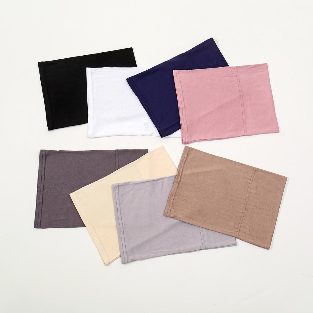 Fashion Modal Cotton Hijab Cap Underscarf Muslim Inner Caps Elastic Jersey Bottom Hat Women Multi-color Small Hat New 16*20cm
