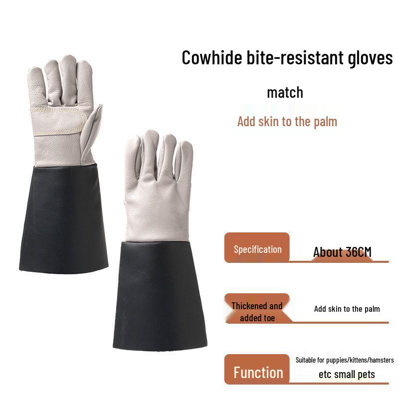 

Захисні рукавички для дресирування собак від укусів - Замша коров яча, Стійкі до подряпин, Потовщена захист