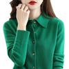 Spring lapel knitted shirt with loose long-sleeved sweater, new cardigan temperament lapel jacket as a base