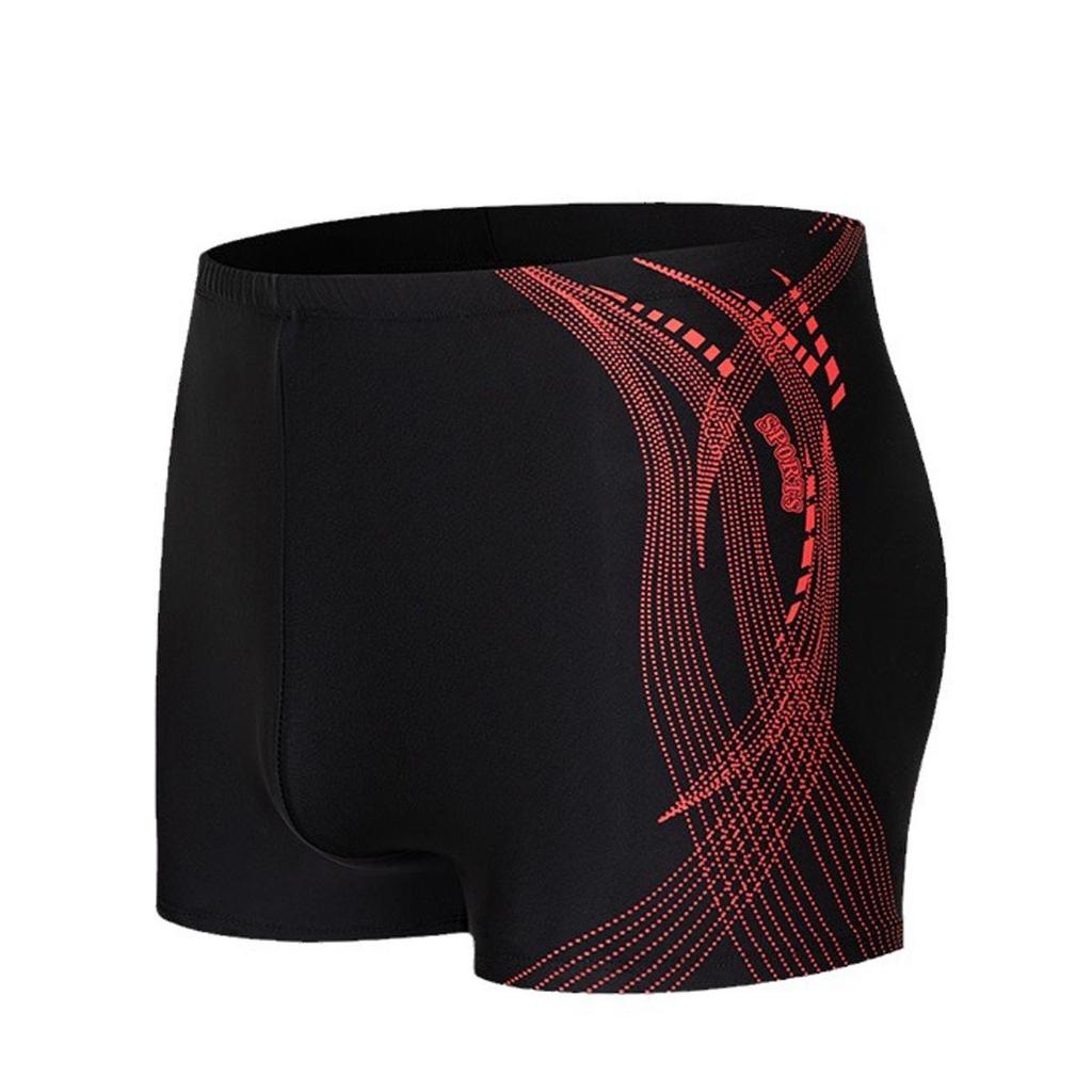 Schnelltrocknende Badehose mit Aufdruck für Herren: Bequeme, atmungsaktive Strand-Boxershorts