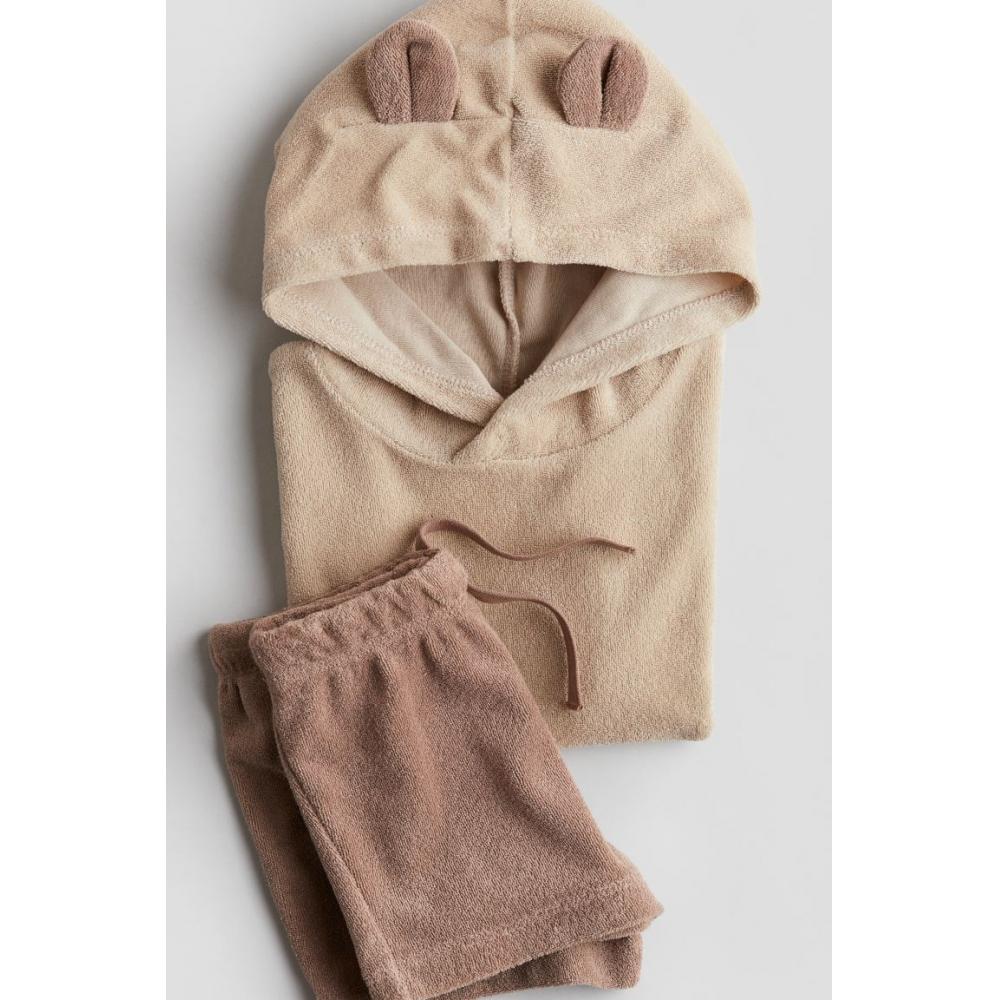 

Комплект из 2 предметов HM Terry бежево-коричневого цвета