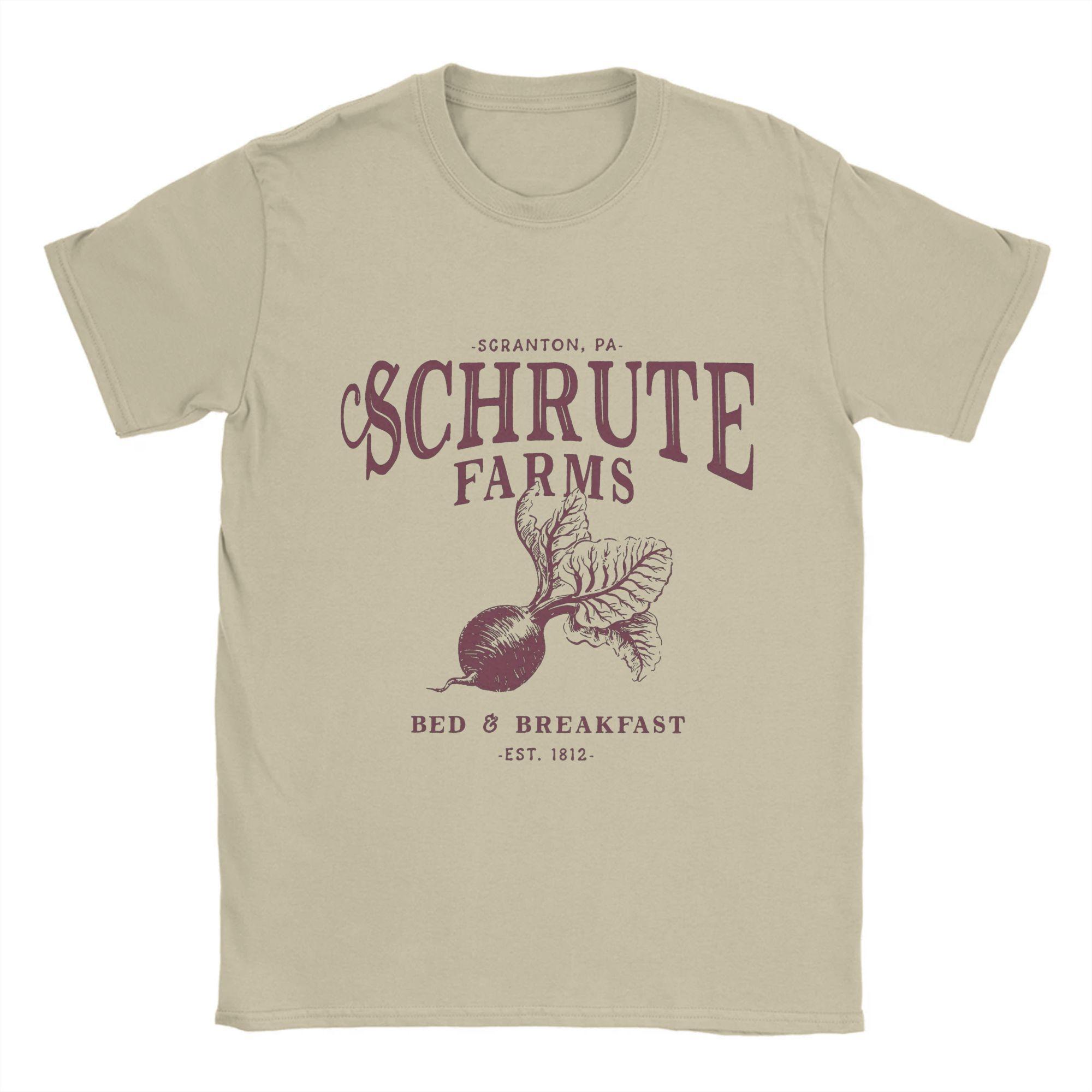 BenberFashion Mode The Office T-shirt voor Mannen Ronde Hals Puur Katoen T-shirts Schrute Farms Korte Mouw T-shirts Cadeau Idee Kleding 2XL
