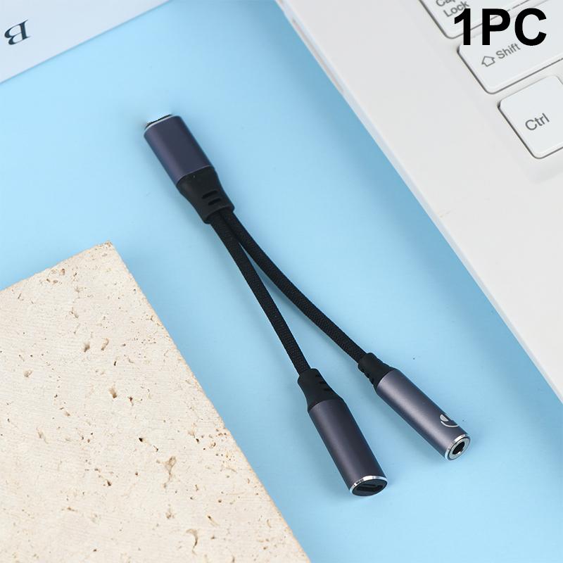 2 In 1 Usb C To 3.5Mm Headphone And Charger Adapter Pd 60W Quick Charging Cable Aux Jack Adapter For Mobile Phone Pad