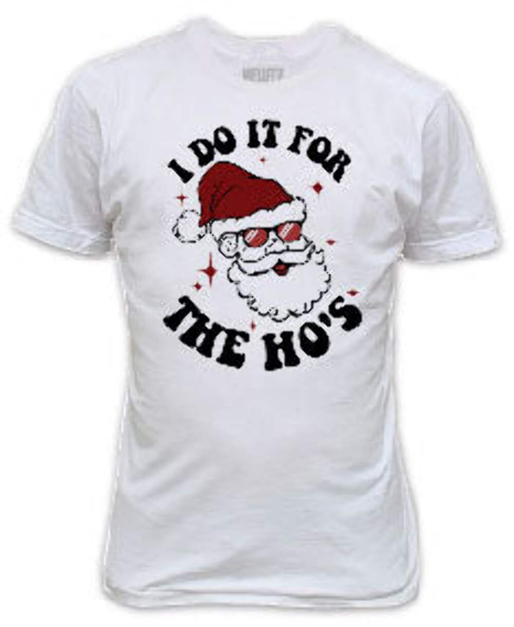 I Do it For the Ho Funny Santa Christmas T-Shirt XL