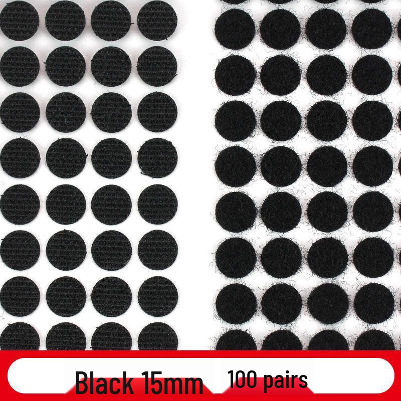 100 Paires Attaches Auto-Adhésives Rondes à Crochets et Boucles