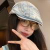 Cloth Denim Beret Washed Artist Hat Casual Newsboy Hat  Women